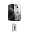 ieg™ iPhone 14 Kılıf Eksen Minimal Özel Seri - Siyah Bilvis 3D Cam Ekran Koruyucu