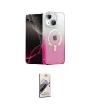 ieg™ iPhone 14 Kılıf Eksen Minimal Özel Seri - Siyah Bilvis 3D Mat Cam Ekran Koruyucu