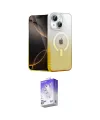 ieg™ iPhone 14 Kılıf Eksen Minimal Özel Seri - Siyah Bilvis 5in1 3D Magic Cam Ekran Koruyucu