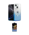 ieg™ iPhone 14 Kılıf Eksen Minimal Özel Seri - Siyah Buffer Hayalet Cam Ekran Koruyucu