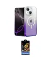 ieg™ iPhone 14 Kılıf Eksen Minimal Özel Seri - Siyah Buffer Hayalet Cam Ekran Koruyucu