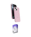 ieg™ iPhone 14 Kılıf İz Işık Koleksiyonu - Siyah Bilvis 5in1 3D Magic Cam Ekran Koruyucu