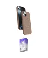 ieg™ iPhone 14 Kılıf İz Işık Koleksiyonu - Siyah Bilvis 5in1 3D Magic Cam Ekran Koruyucu