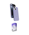 ieg™ iPhone 14 Kılıf İz Işık Koleksiyonu - Siyah Bilvis 5in1 3D Magic Cam Ekran Koruyucu