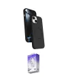 ieg™ iPhone 14 Kılıf İz Işık Koleksiyonu - Siyah Bilvis 5in1 3D Magic Cam Ekran Koruyucu