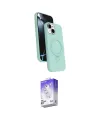 ieg™ iPhone 14 Kılıf İz Işık Koleksiyonu - Siyah Bilvis 5in1 3D Magic Cam Ekran Koruyucu