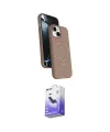 ieg™ iPhone 14 Kılıf İz Işık Koleksiyonu - Siyah Bilvis 5in1 5D Magic Hayalet Cam Ekran Koruyucu