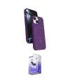 ieg™ iPhone 14 Kılıf İz Işık Koleksiyonu - Siyah Bilvis 5in1 5D Magic Hayalet Cam Ekran Koruyucu