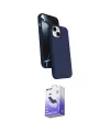 ieg™ iPhone 14 Kılıf İz Işık Koleksiyonu - Siyah Bilvis 5in1 5D Magic Hayalet Cam Ekran Koruyucu