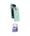 ieg™ iPhone 14 Kılıf İz Işık Koleksiyonu - Siyah Bilvis 5in1 5D Magic Hayalet Cam Ekran Koruyucu