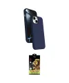 ieg™ iPhone 14 Kılıf İz Işık Koleksiyonu - Siyah Buffer Cam Ekran Koruyucu