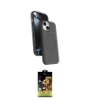 ieg™ iPhone 14 Kılıf İz Işık Koleksiyonu - Siyah Buffer Cam Ekran Koruyucu