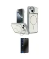 ieg™ iPhone 14 Kılıf İz Modern Prime - Siyah 3D Antistatik Hayalet Cam Ekran Koruyucu