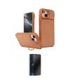 ieg™ iPhone 14 Kılıf İz Modern Prime - Siyah 3D Antistatik Hayalet Cam Ekran Koruyucu