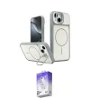 ieg™ iPhone 14 Kılıf İz Modern Prime - Siyah Bilvis 5in1 3D Magic Cam Ekran Koruyucu