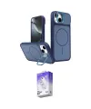 ieg™ iPhone 14 Kılıf İz Modern Prime - Siyah Bilvis 5in1 3D Magic Cam Ekran Koruyucu