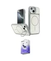 ieg™ iPhone 14 Kılıf İz Modern Prime - Siyah Bilvis 5in1 5D Magic Hayalet Cam Ekran Koruyucu