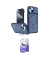 ieg™ iPhone 14 Kılıf İz Modern Prime - Siyah Bilvis 5in1 5D Magic Hayalet Cam Ekran Koruyucu