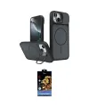 ieg™ iPhone 14 Kılıf İz Modern Prime - Siyah Buffer Hayalet Cam Ekran Koruyucu