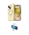 ieg™ iPhone 14 Kılıf Kıvılcım Form Prime - Siyah 3D Antistatik Cam Ekran Koruyucu
