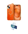 ieg™ iPhone 14 Kılıf Kıvılcım Form Prime - Siyah 3D Antistatik Cam Ekran Koruyucu