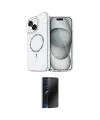 ieg™ iPhone 14 Kılıf Kıvılcım Form Prime - Siyah 3D Antistatik Hayalet Cam Ekran Koruyucu