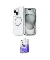 ieg™ iPhone 14 Kılıf Kıvılcım Form Prime - Siyah Bilvis 5in1 5D Magic Hayalet Cam Ekran Koruyucu