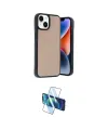 ieg™ iPhone 14 Kılıf Kıvılcım Işık Serisi - Siyah 3D Antistatik Cam Ekran Koruyucu