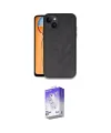 ieg™ iPhone 14 Kılıf Kıvılcım Işık Serisi - Siyah Bilvis 5in1 3D Magic Cam Ekran Koruyucu