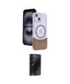 ieg™ iPhone 14 Kılıf Kozmos Form Özel Seri - Siyah 3D Antistatik Hayalet Cam Ekran Koruyucu