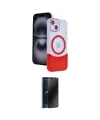 ieg™ iPhone 14 Kılıf Kozmos Form Özel Seri - Siyah 3D Antistatik Hayalet Cam Ekran Koruyucu