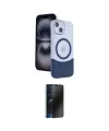 ieg™ iPhone 14 Kılıf Kozmos Form Özel Seri - Siyah 3D Antistatik Hayalet Cam Ekran Koruyucu