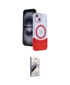 ieg™ iPhone 14 Kılıf Kozmos Form Özel Seri - Siyah Bilvis 3D Mat Cam Ekran Koruyucu