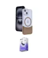 ieg™ iPhone 14 Kılıf Kozmos Form Özel Seri - Siyah Bilvis 5in1 5D Magic Hayalet Cam Ekran Koruyucu