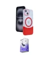 ieg™ iPhone 14 Kılıf Kozmos Form Özel Seri - Siyah Bilvis 5in1 5D Magic Hayalet Cam Ekran Koruyucu