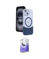 ieg™ iPhone 14 Kılıf Kozmos Form Özel Seri - Siyah Bilvis 5in1 5D Magic Hayalet Cam Ekran Koruyucu