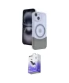 ieg™ iPhone 14 Kılıf Kozmos Form Özel Seri - Siyah Bilvis 5in1 5D Magic Hayalet Cam Ekran Koruyucu