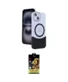 ieg™ iPhone 14 Kılıf Kozmos Form Özel Seri - Siyah Buffer Cam Ekran Koruyucu