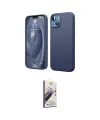 ieg™ iPhone 14 Kılıf Kozmos Yansıma Özel Seri - Siyah Bilvis 3D Mat Cam Ekran Koruyucu