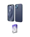 ieg™ iPhone 14 Kılıf Kozmos Yansıma Özel Seri - Siyah Bilvis 5in1 3D Magic Cam Ekran Koruyucu