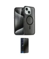 ieg™ iPhone 14 Kılıf Nova Asil Prime - Siyah 3D Antistatik Hayalet Cam Ekran Koruyucu