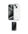 ieg™ iPhone 14 Kılıf Nova Asil Prime - Siyah 3D Antistatik Hayalet Cam Ekran Koruyucu