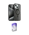 ieg™ iPhone 14 Kılıf Nova Asil Prime - Siyah Bilvis 5in1 3D Magic Cam Ekran Koruyucu