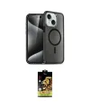 ieg™ iPhone 14 Kılıf Nova Asil Prime - Siyah Buffer Cam Ekran Koruyucu