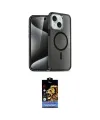 ieg™ iPhone 14 Kılıf Nova Asil Prime - Siyah Buffer Hayalet Cam Ekran Koruyucu