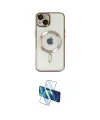 ieg™ iPhone 14 Kılıf Nova Işık Özel Seri - Siyah 3D Antistatik Cam Ekran Koruyucu