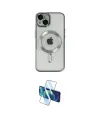 ieg™ iPhone 14 Kılıf Nova Işık Özel Seri - Siyah 3D Antistatik Cam Ekran Koruyucu