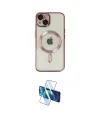 ieg™ iPhone 14 Kılıf Nova Işık Özel Seri - Siyah 3D Antistatik Cam Ekran Koruyucu
