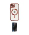 ieg™ iPhone 14 Kılıf Nova Işık Özel Seri - Siyah 3D Antistatik Hayalet Cam Ekran Koruyucu