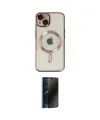 ieg™ iPhone 14 Kılıf Nova Işık Özel Seri - Siyah 3D Antistatik Hayalet Cam Ekran Koruyucu